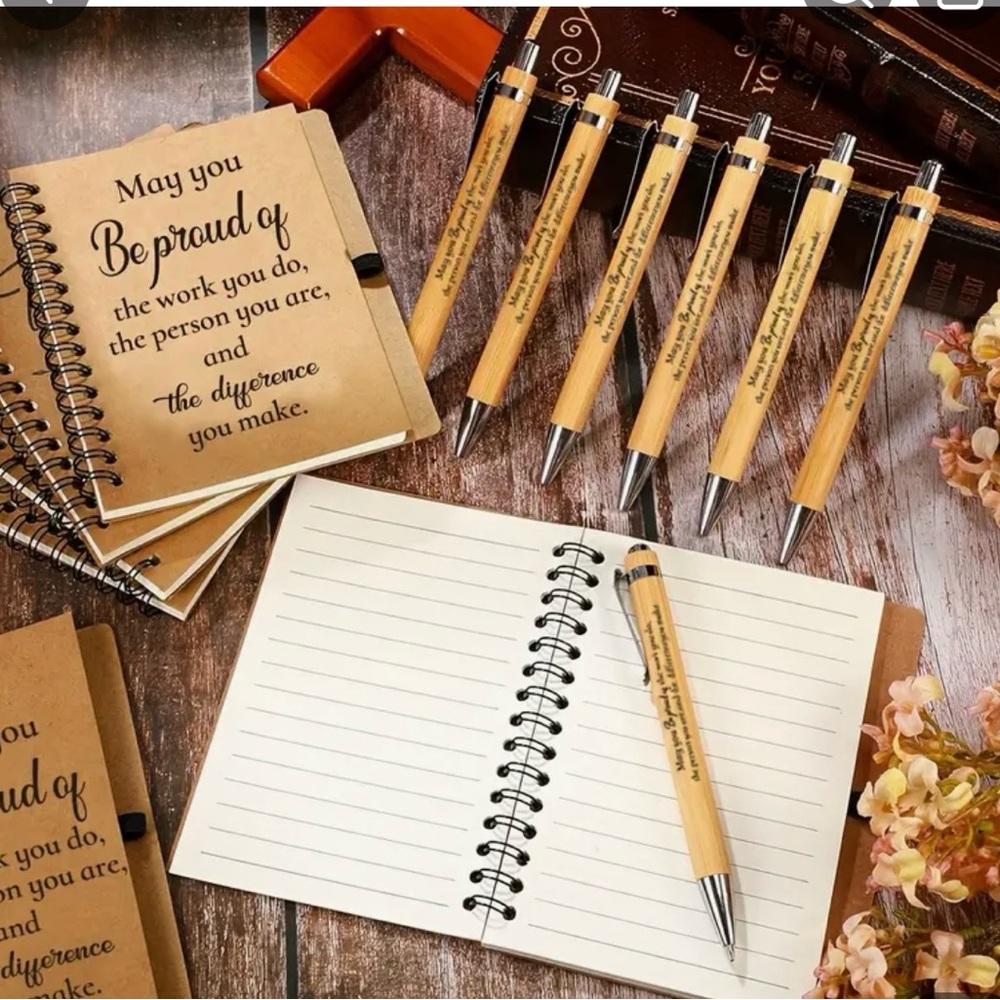 Inspirational Note Book and Pens. There are 6 Notebooks with 6 Matching Pens.New